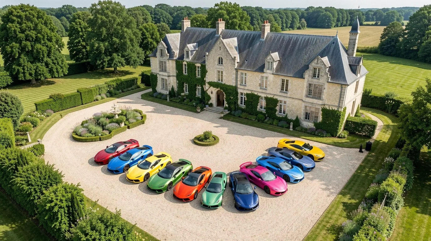 Convoi de véhicules de prestige lors d'un rallye touristique en Vallée de Chevreuse