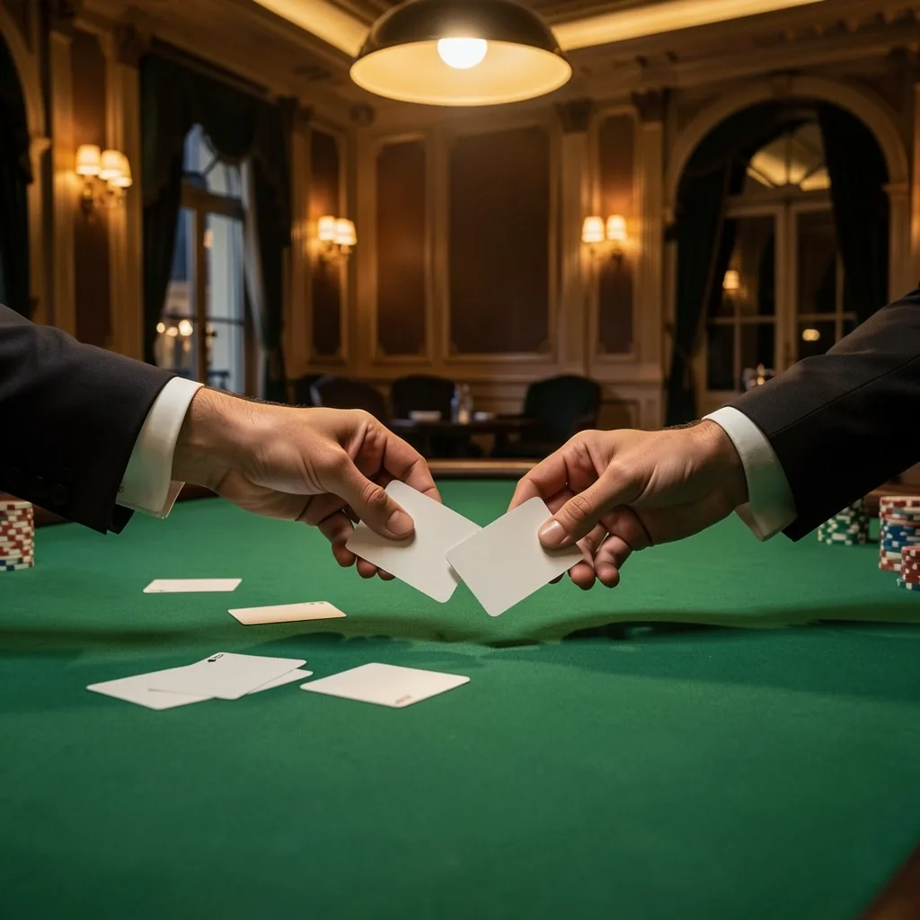 Distribution de cartes par un croupier lors d'un atelier d'initiation au poker