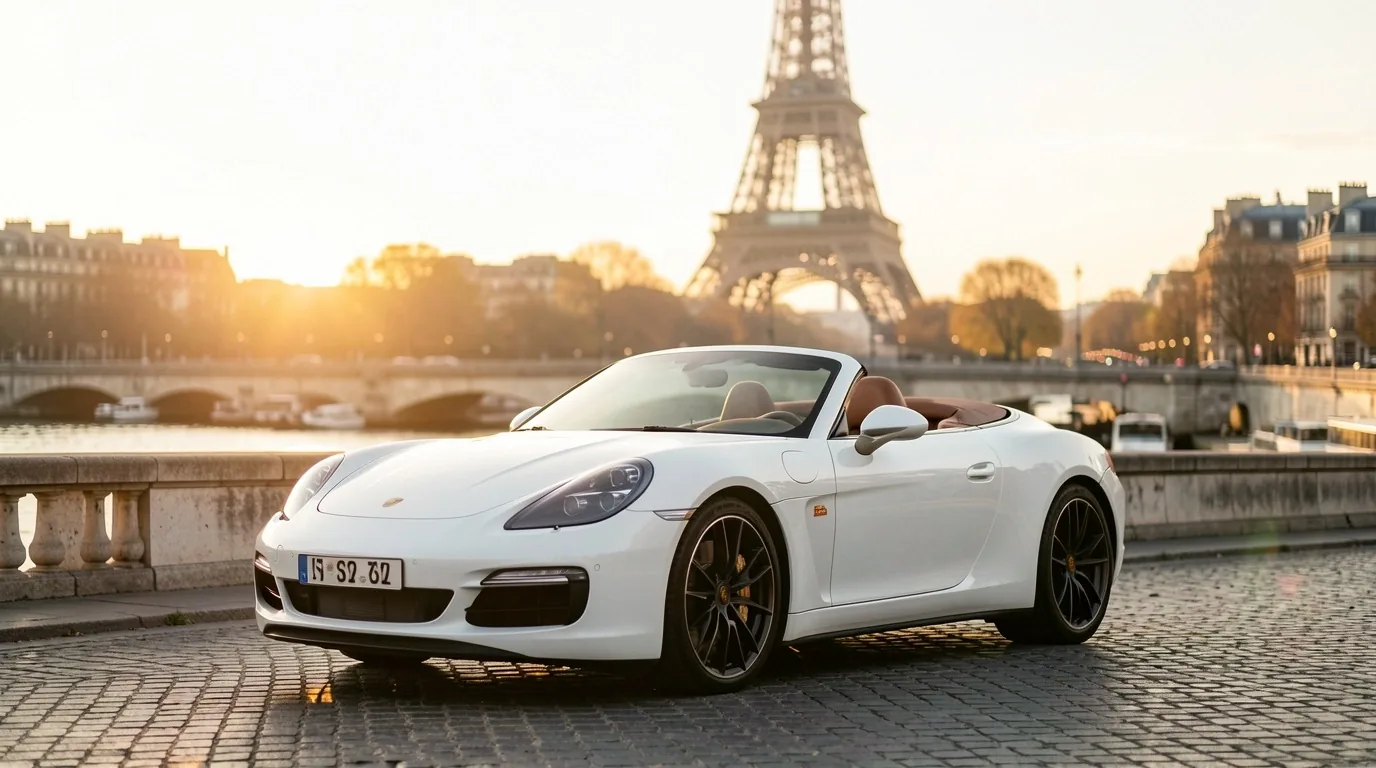Cabriolet de luxe sur les quais parisiens